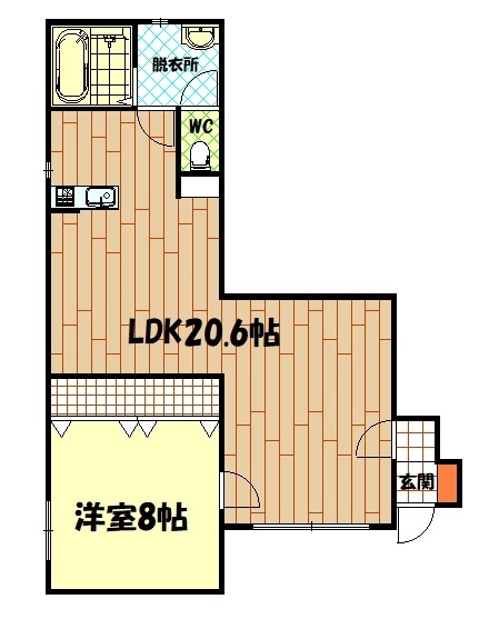 旭川市東光七条のアパートの間取り