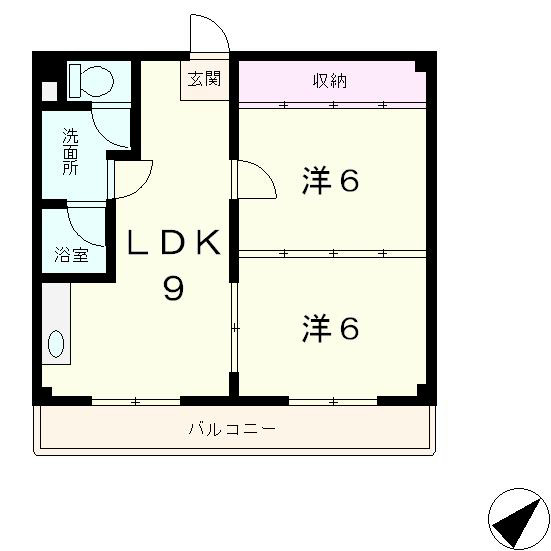 大津市昭和町のマンションの間取り