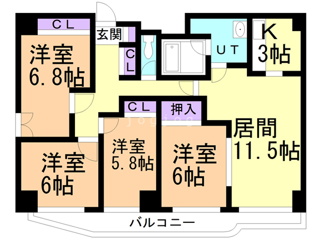 Ｇｕｆｏ伏見の間取り