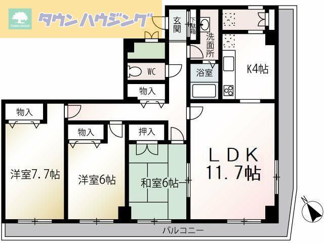 【千葉市中央区新宿のマンションの間取り】