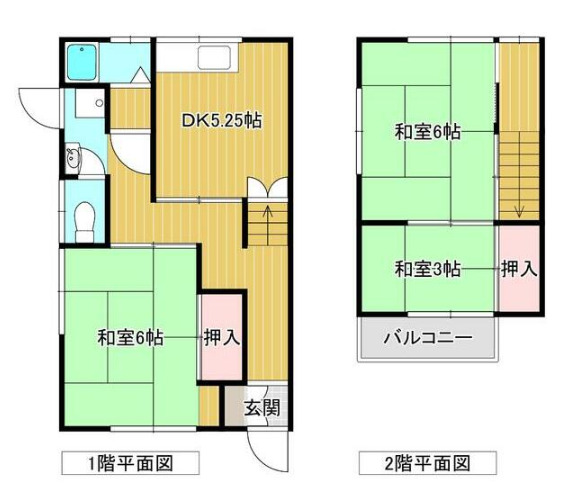 西八代貸家 西の間取り