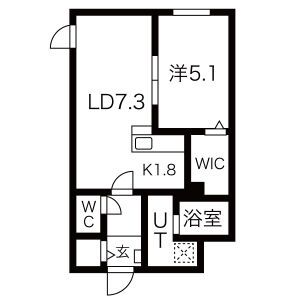 札幌市西区宮の沢一条のマンションの間取り