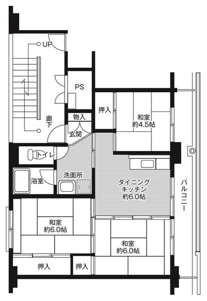 ビレッジハウス松山上野1号棟の間取り