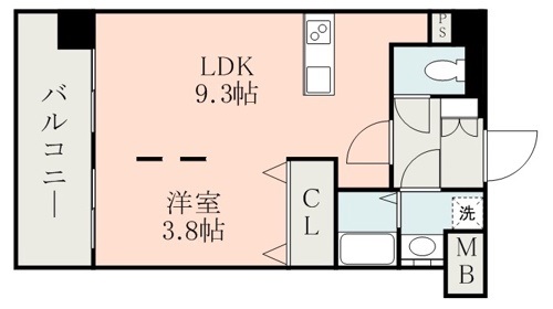 【熊本市中央区本荘のマンションの間取り】