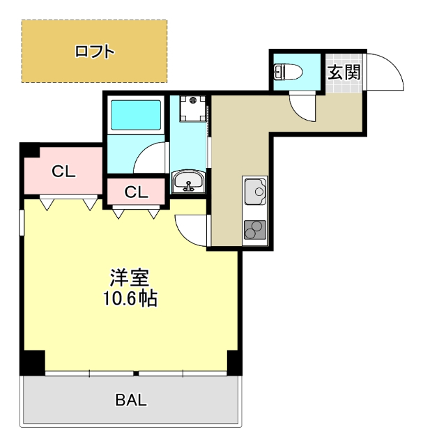 神戸市灘区神ノ木通のマンションの間取り