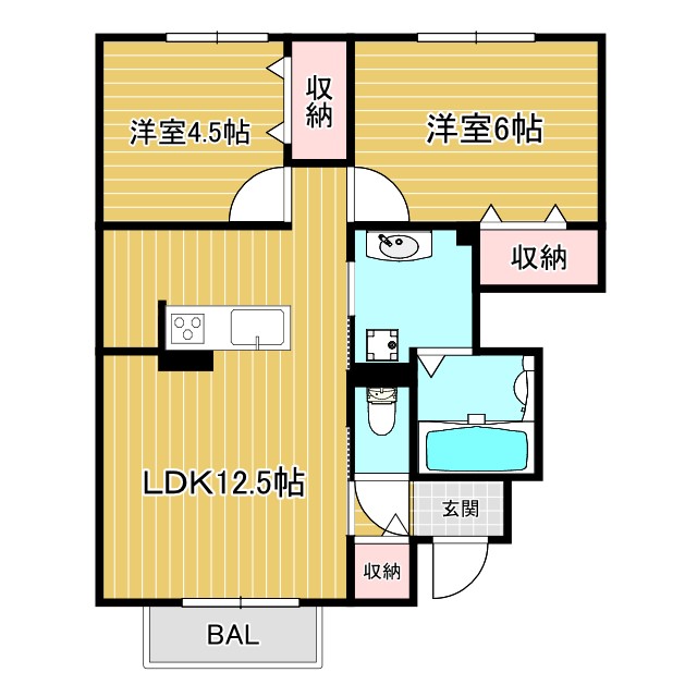 セジュール加佐Aの間取り