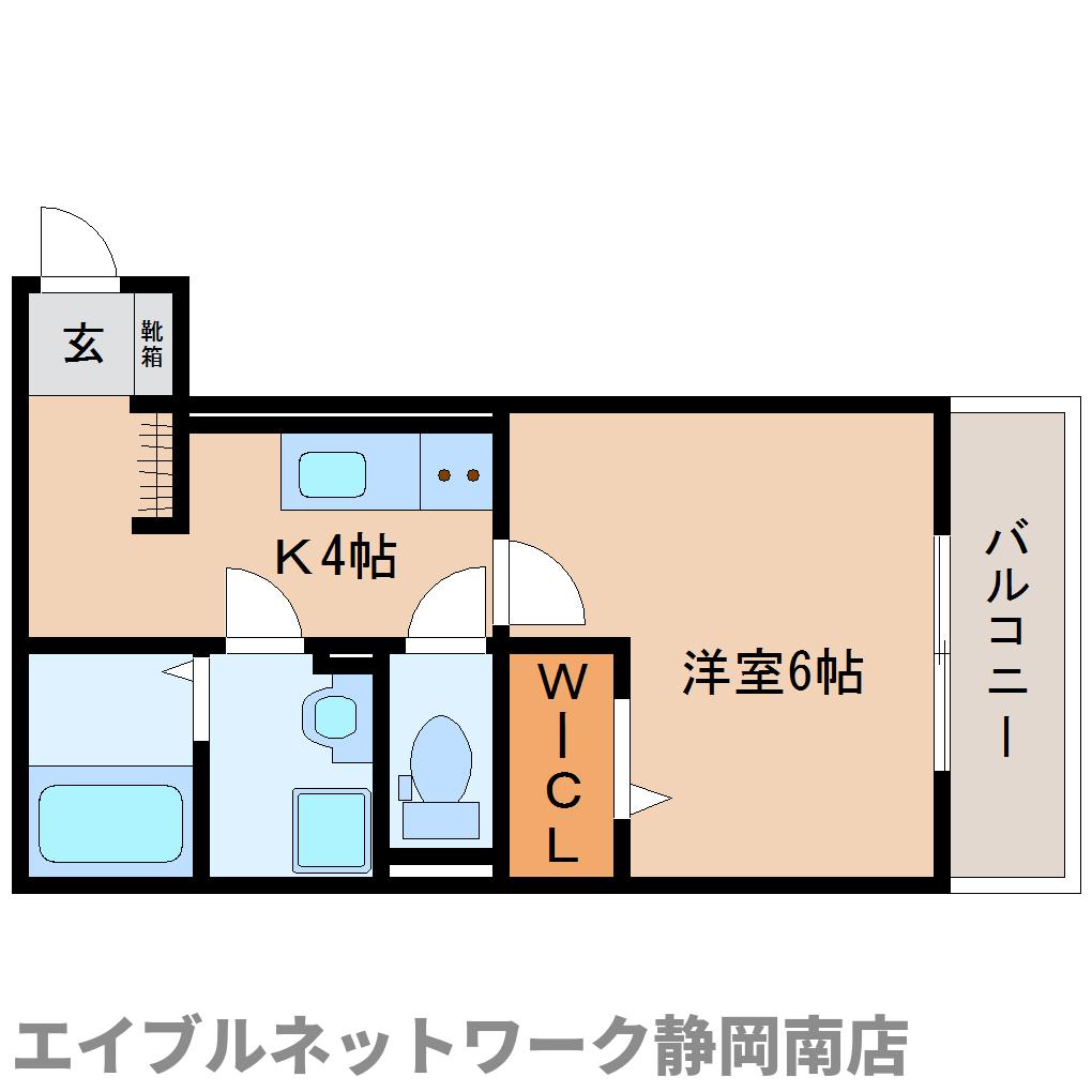 静岡市駿河区曲金のアパートの間取り