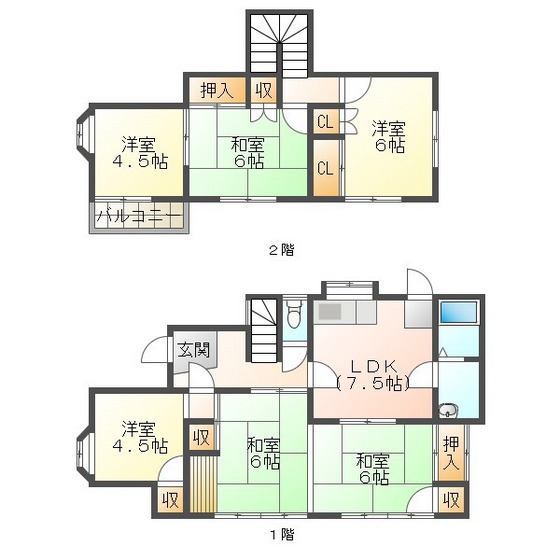 東坂部町借家の間取り