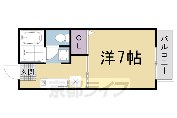 京都市中京区西ノ京両町のアパートの間取り