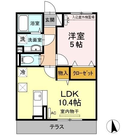 東根市神町北のアパートの間取り