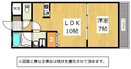 北九州市小倉北区白銀のアパートの間取り