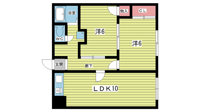 豊中市上野西のマンションの間取り