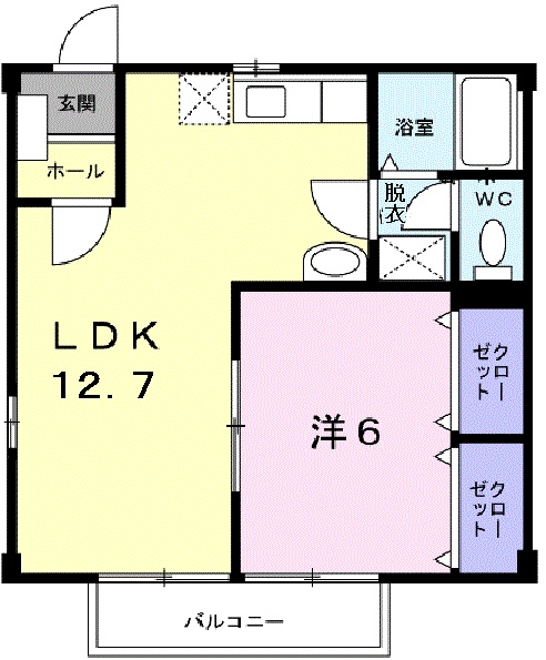 出雲市小山町のアパートの間取り