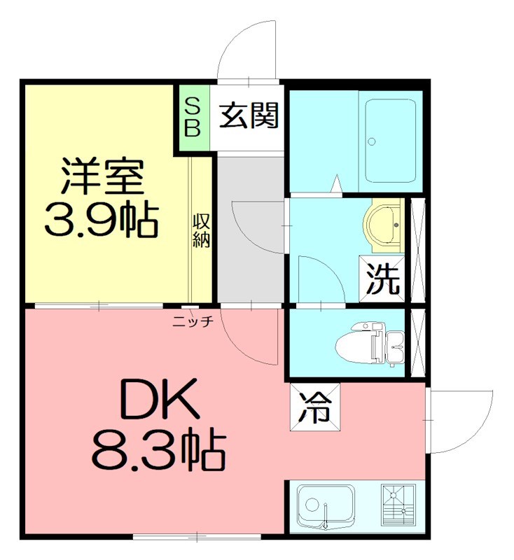 伊勢原市伊勢原のアパートの間取り