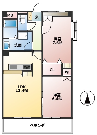 セレーナ福田の間取り