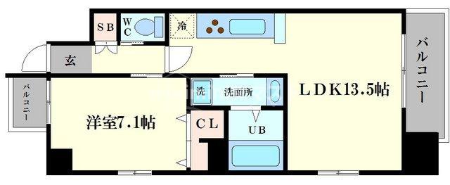 大阪市浪速区元町のマンションの間取り