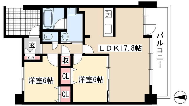 茶屋ヶ坂ライズの間取り