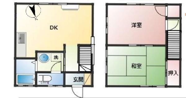 山谷テラスハウスの間取り