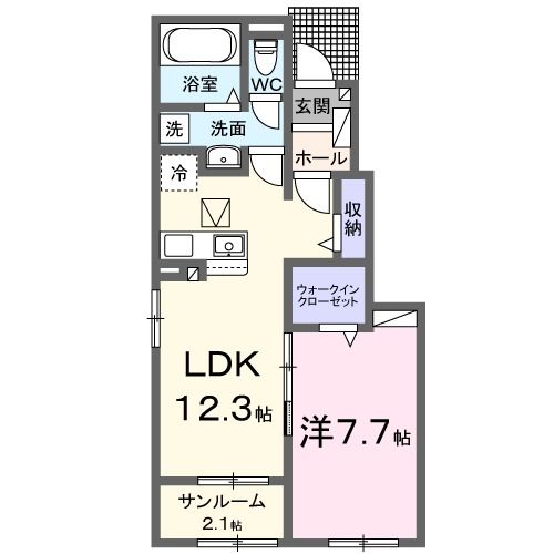 潮来市日の出のアパートの間取り