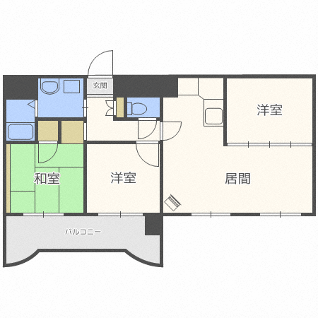 【札幌市中央区南六条東のマンションの間取り】