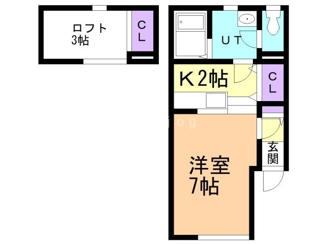 名寄市西五条南のアパートの間取り