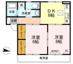 倉敷市北畝のアパートの間取り