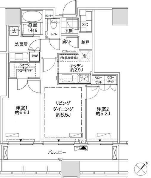 キャピタルゲートプレイス　ザ・タワーの間取り