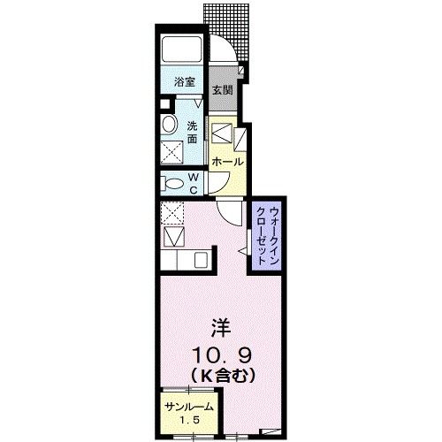 今治市南日吉町のアパートの間取り