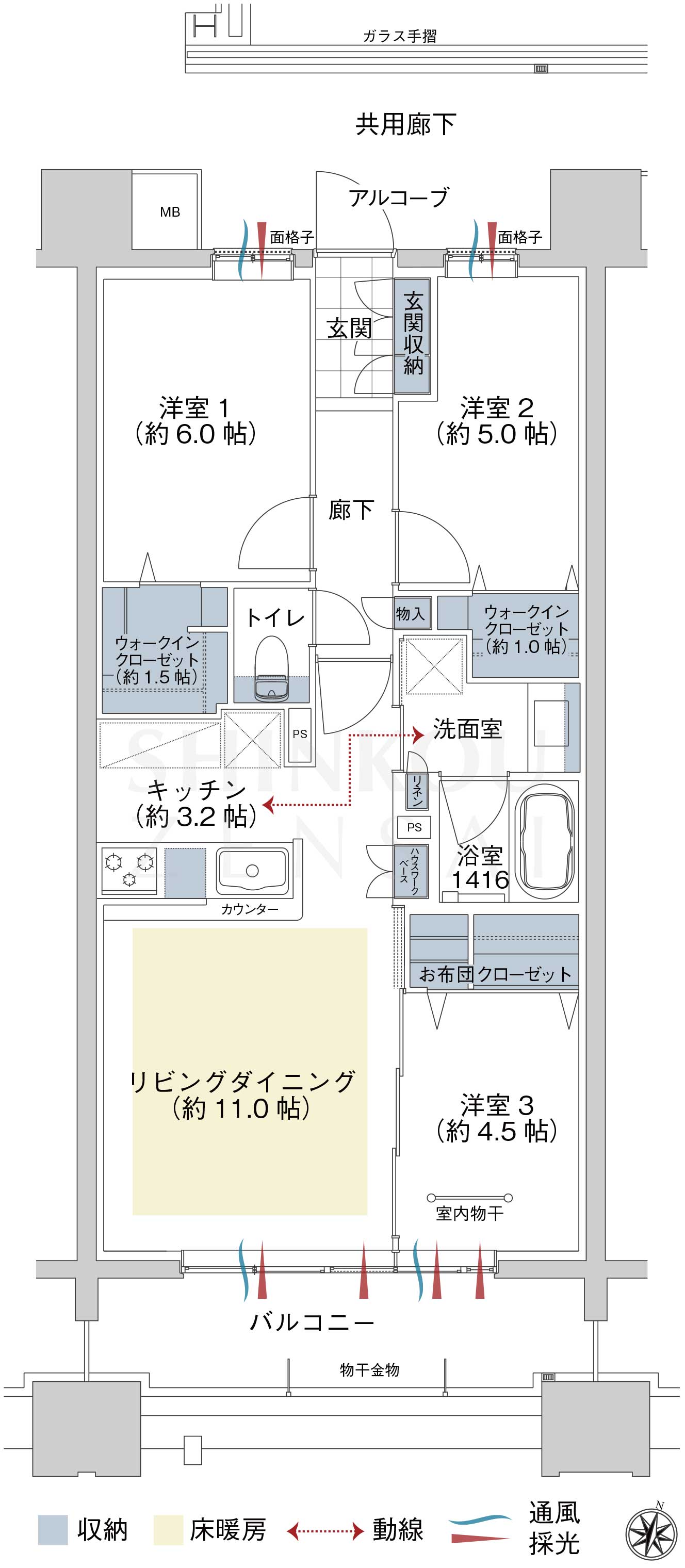 並木の杜　　ミッドタワーいわきの間取り