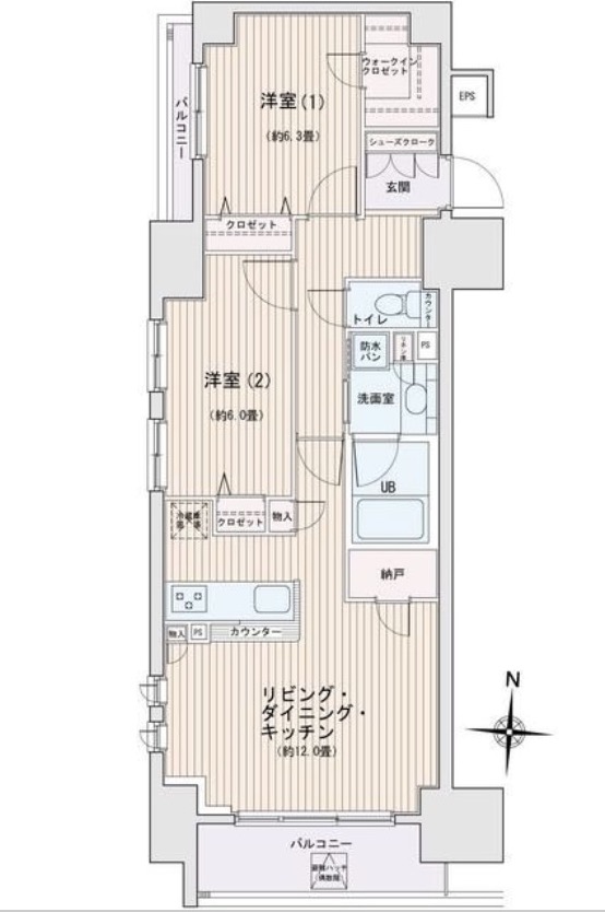 墨田区江東橋のマンションの間取り