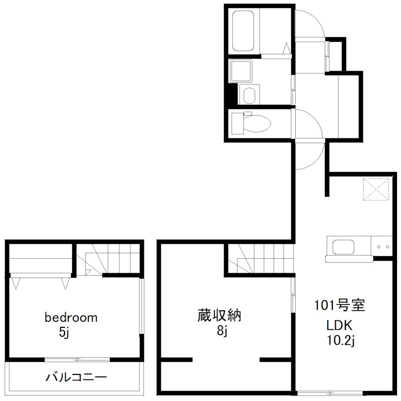 横浜市港南区港南台のアパートの間取り