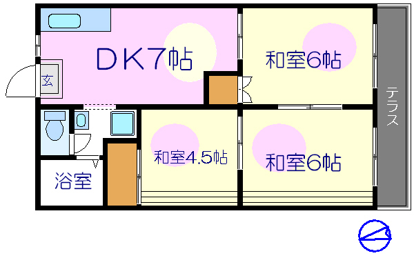 江戸川区北小岩のアパートの間取り