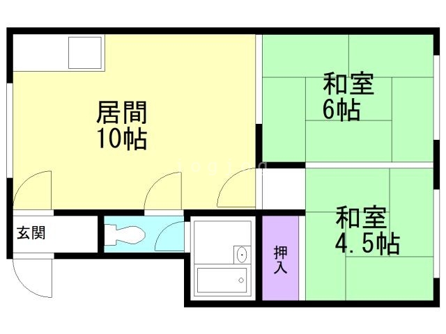 札幌市西区発寒十条のアパートの間取り