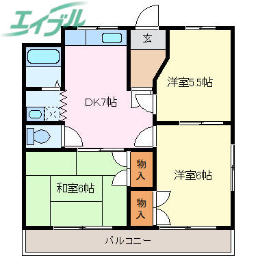 ハイブリッジ湯田の間取り