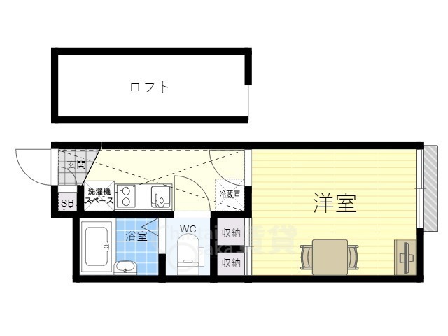 箕面市粟生新家のアパートの間取り