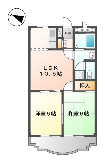 小野市天神町のアパートの間取り