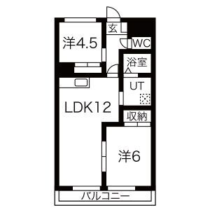 宇都宮市今泉新町のマンションの間取り