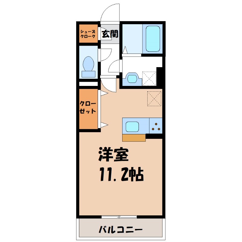 足利市福居町のアパートの間取り