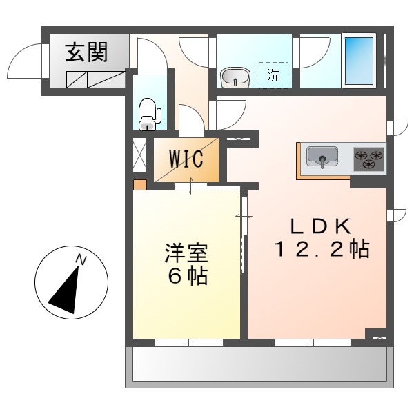 都窪郡早島町前潟のマンションの間取り