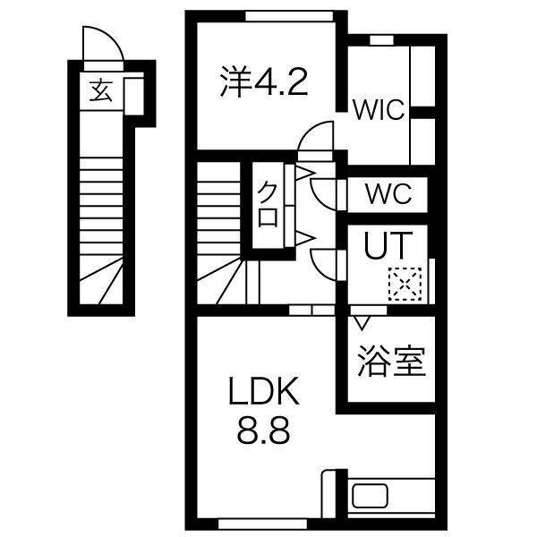 【東根市大字羽入のアパートの間取り】