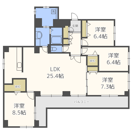 【札幌市中央区南六条西のマンションの間取り】