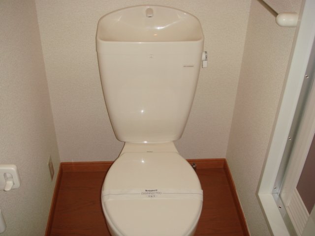 その他　トイレはタオルハンガー・収納棚付き。