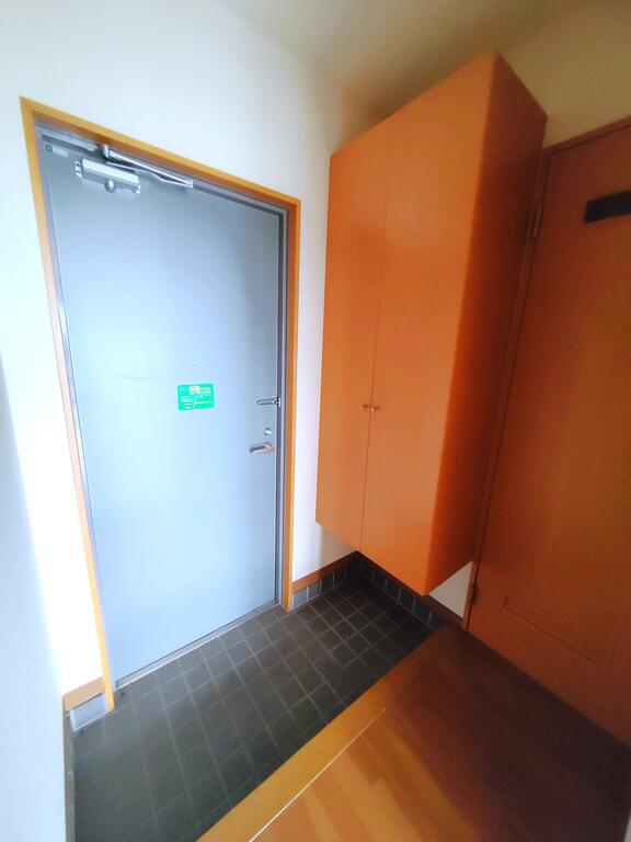 玄関　天井高の高いシューズBOXなので靴以外のものも収納できますね