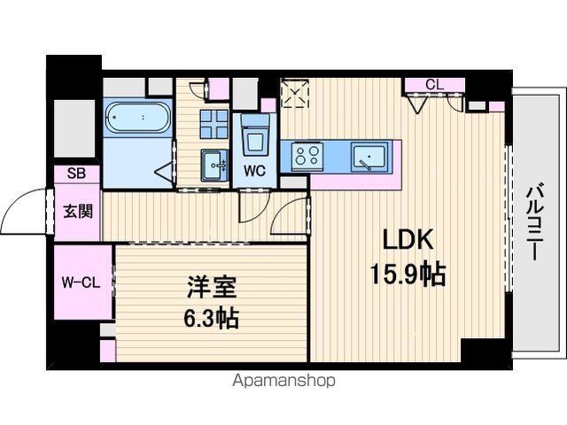 グランルージュ谷町六丁目の間取り写真
