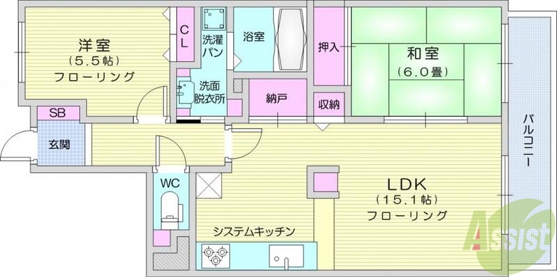 コープ野村長町南プレシオの間取り写真