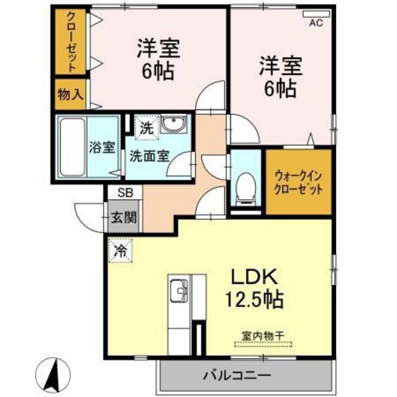 ベルデュール 北長瀬 A棟の間取り写真