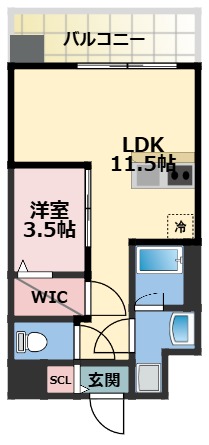 ＪＲ大阪環状線 芦原橋駅 徒歩2分 11階建 築1年の間取り写真