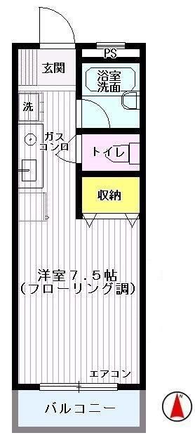 京王線 高幡不動駅 徒歩12分 2階建 築33年の間取り写真