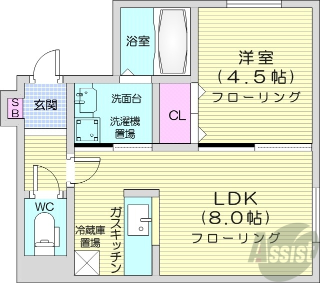 地下鉄南北線 中島公園駅 徒歩10分 3階建 築20年の間取り写真