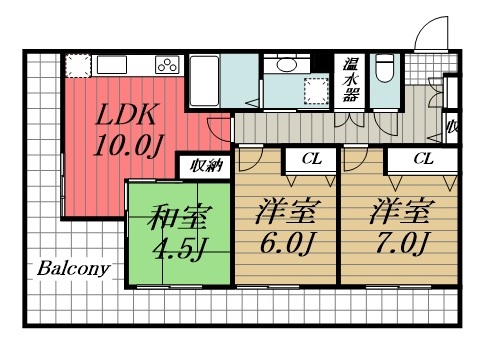 ＪＲ外房線 鎌取駅 徒歩5分 19階建 築32年の間取り写真